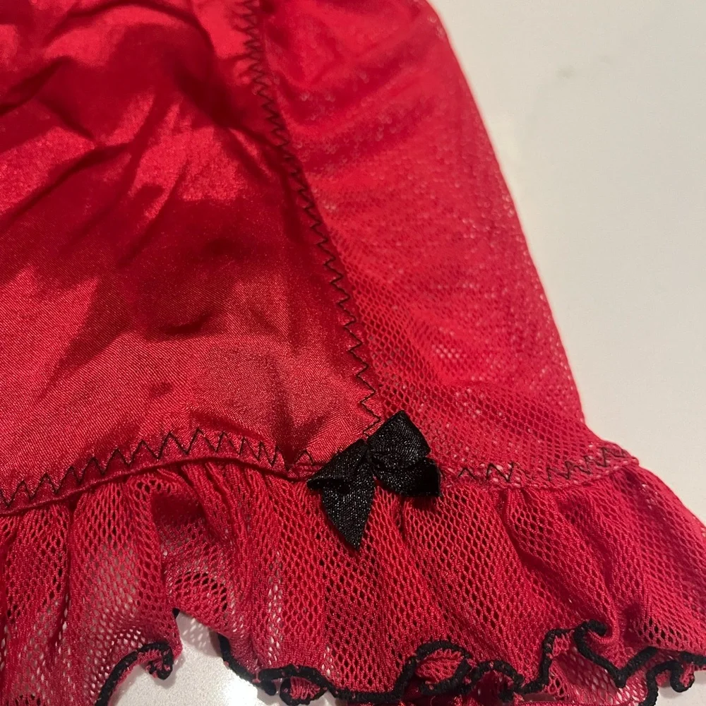 Frederick's of Hollywood Corset Garter Straps Size Small Elegant Red Sexy Sheer - Picture 4 of 14